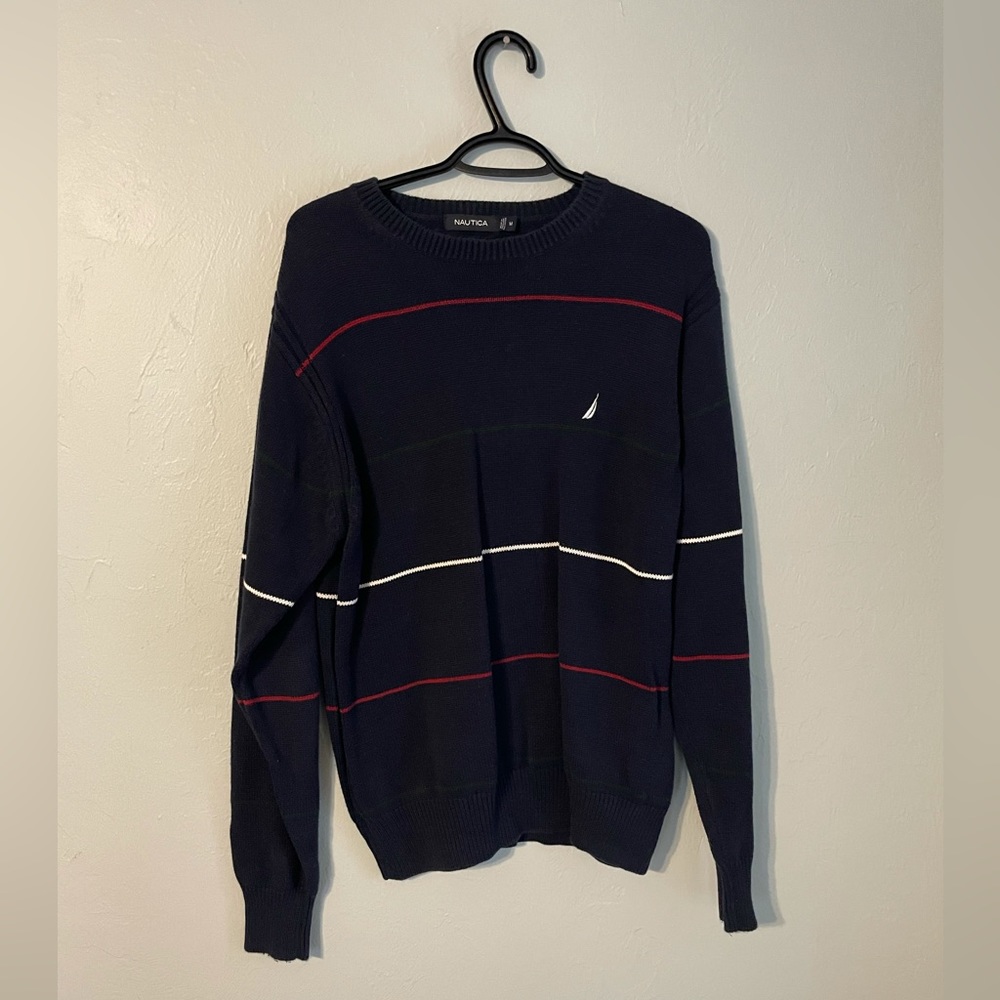 Medium Long Sleeve Nautica Crew Neck Striped Sweatshirt Sweater